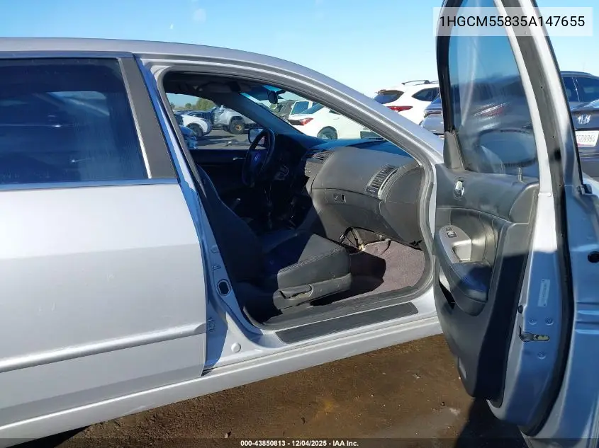 1HGCM55835A147655 2005 Honda Accord 2.4 Ex