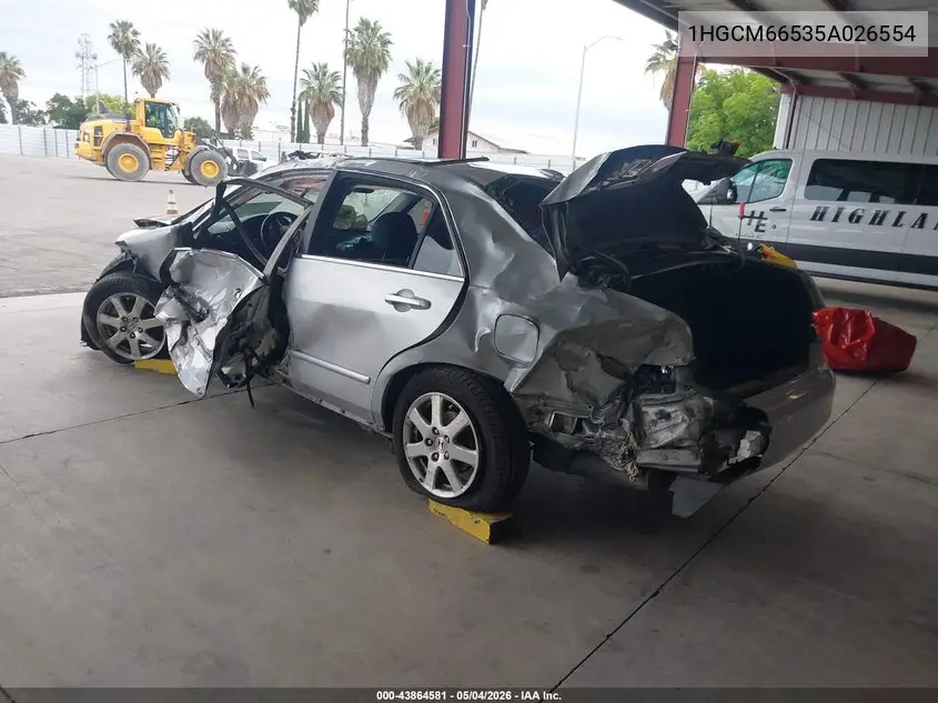 1HGCM66535A026554 2005 Honda Accord 3.0 Ex