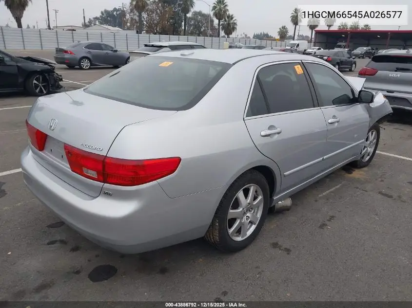 1HGCM66545A026577 2005 Honda Accord 3.0 Ex