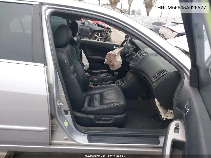 1HGCM66545A026577 2005 Honda Accord 3.0 Ex