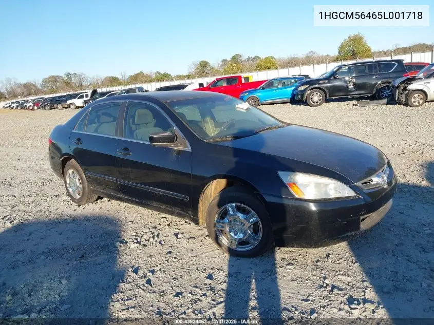 1HGCM56465L001718 2005 Honda Accord 2.4 Lx