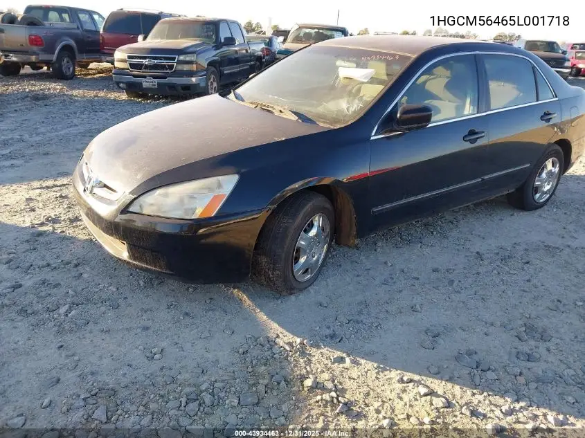 1HGCM56465L001718 2005 Honda Accord 2.4 Lx