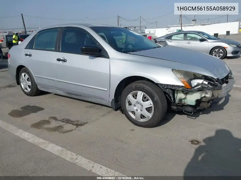 1HGCM56155A058929 2005 Honda Accord 2.4 Dx