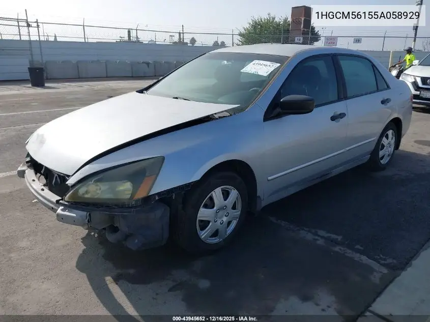 1HGCM56155A058929 2005 Honda Accord 2.4 Dx