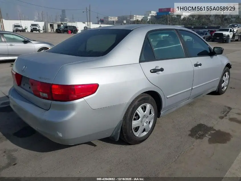 1HGCM56155A058929 2005 Honda Accord 2.4 Dx