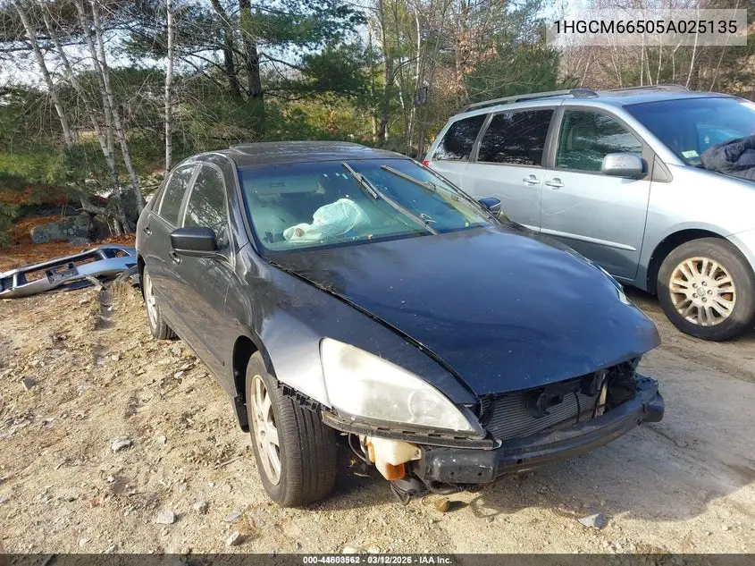 1HGCM66505A025135 2005 Honda Accord 3.0 Ex