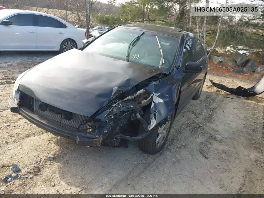 1HGCM66505A025135 2005 Honda Accord 3.0 Ex