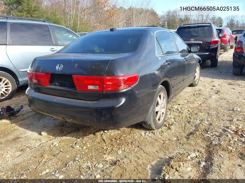 1HGCM66505A025135 2005 Honda Accord 3.0 Ex