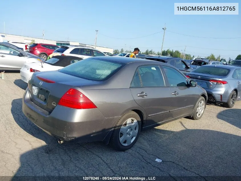 1HGCM56116A812765 2006 Honda Accord