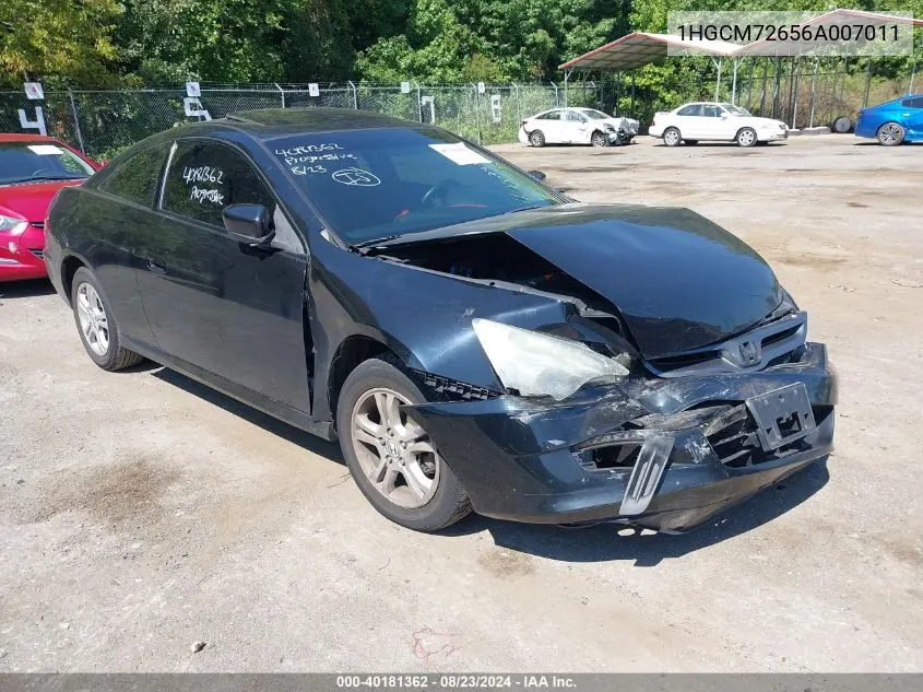 1HGCM72656A007011 2006 Honda Accord 2.4 Ex