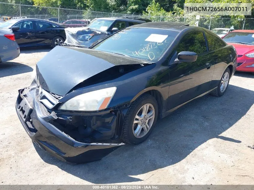 1HGCM72656A007011 2006 Honda Accord 2.4 Ex