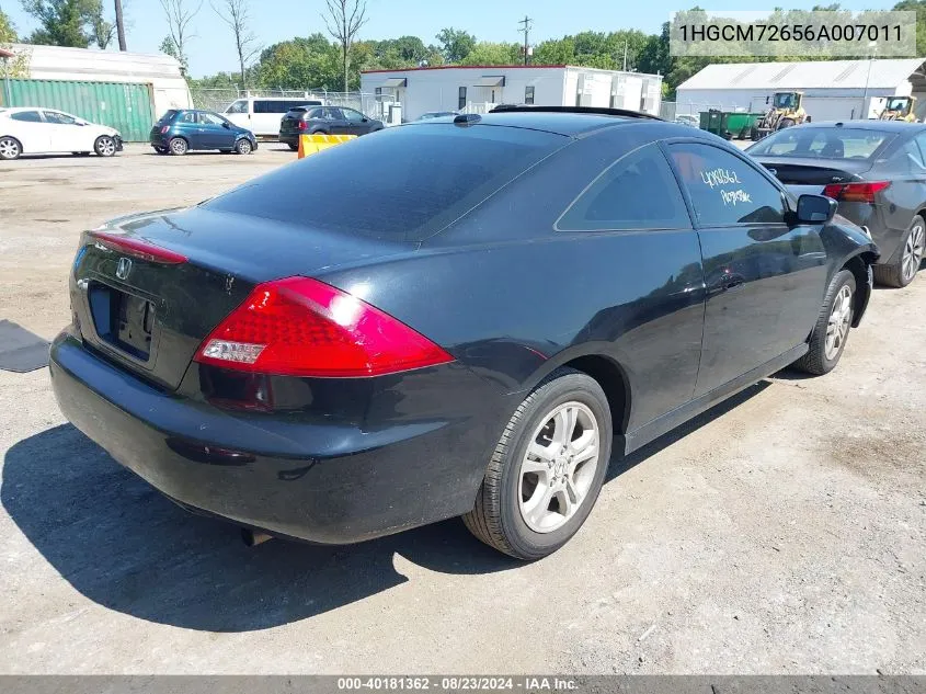 1HGCM72656A007011 2006 Honda Accord 2.4 Ex