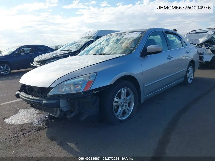 2006 Honda Accord 2.4 Ex VIN: JHMCM56776C004975 Lot: 40213667