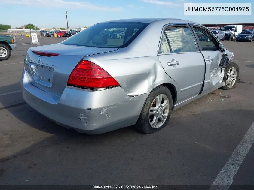 2006 Honda Accord 2.4 Ex VIN: JHMCM56776C004975 Lot: 40213667