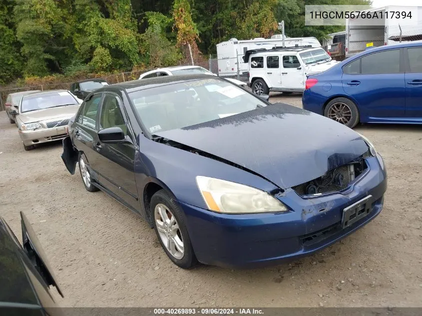 2006 Honda Accord Ex VIN: 1HGCM56766A117394 Lot: 40269893