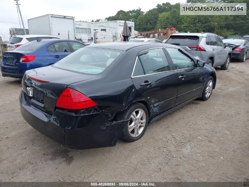 1HGCM56766A117394 2006 Honda Accord Ex