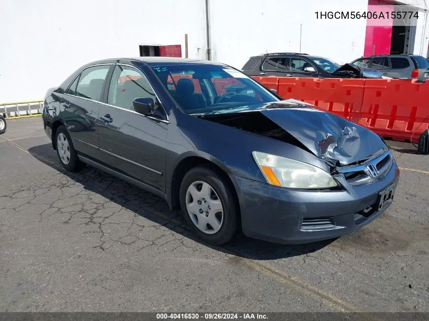 1HGCM56406A155774 2006 Honda Accord 2.4 Lx