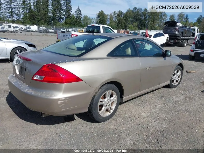 1HGCM72626A009539 2006 Honda Accord 2.4 Ex