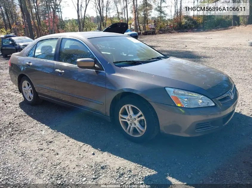 1HGCM56896A106611 2006 Honda Accord 2.4 Ex
