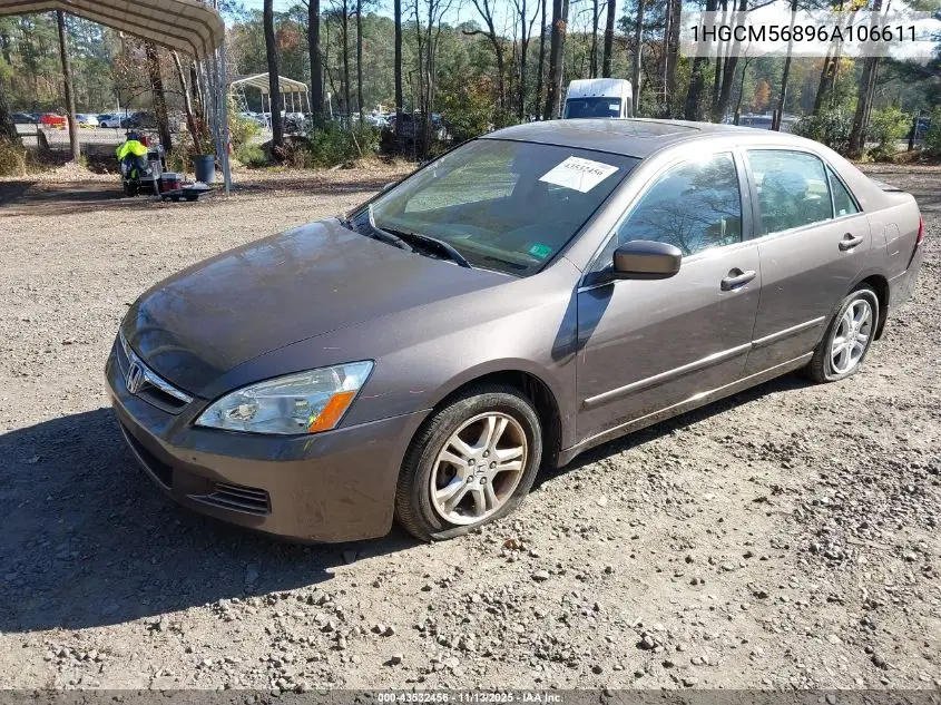 1HGCM56896A106611 2006 Honda Accord 2.4 Ex