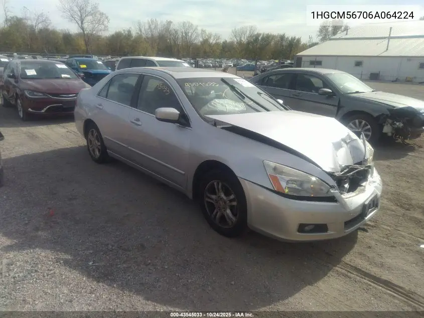 1HGCM56706A064224 2006 Honda Accord 2.4 Ex
