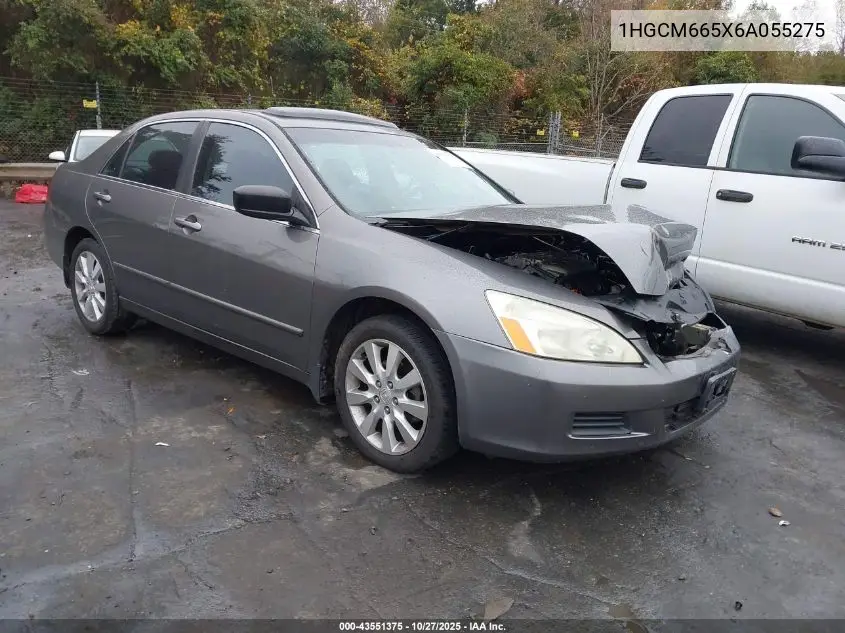 1HGCM665X6A055275 2006 Honda Accord 3.0 Ex