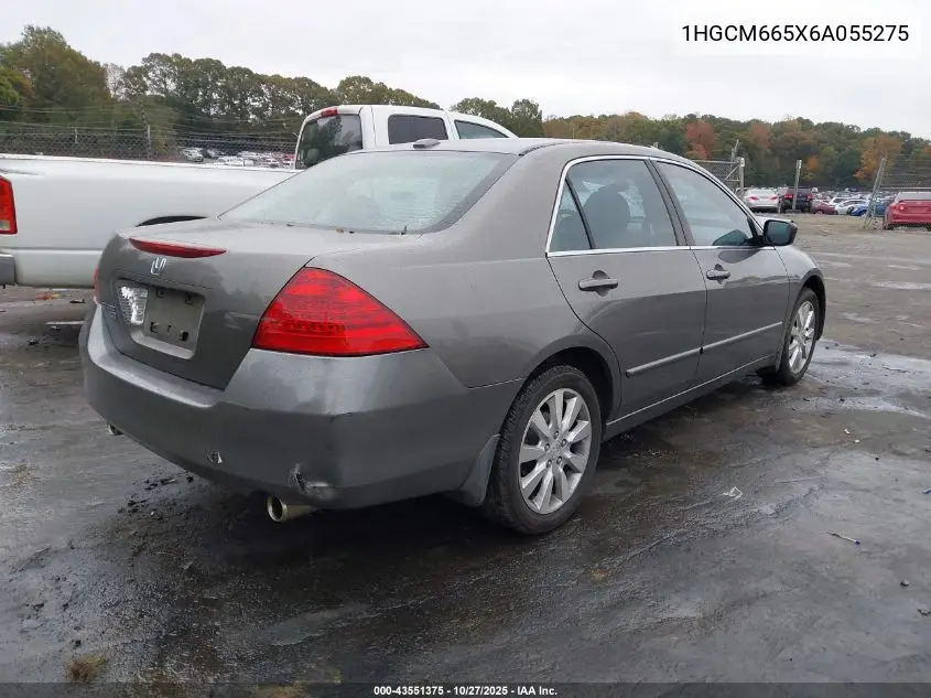 1HGCM665X6A055275 2006 Honda Accord 3.0 Ex