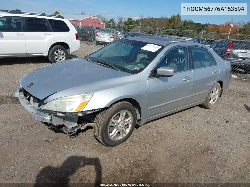 1HGCM56776A153594 2006 Honda Accord 2.4 Ex