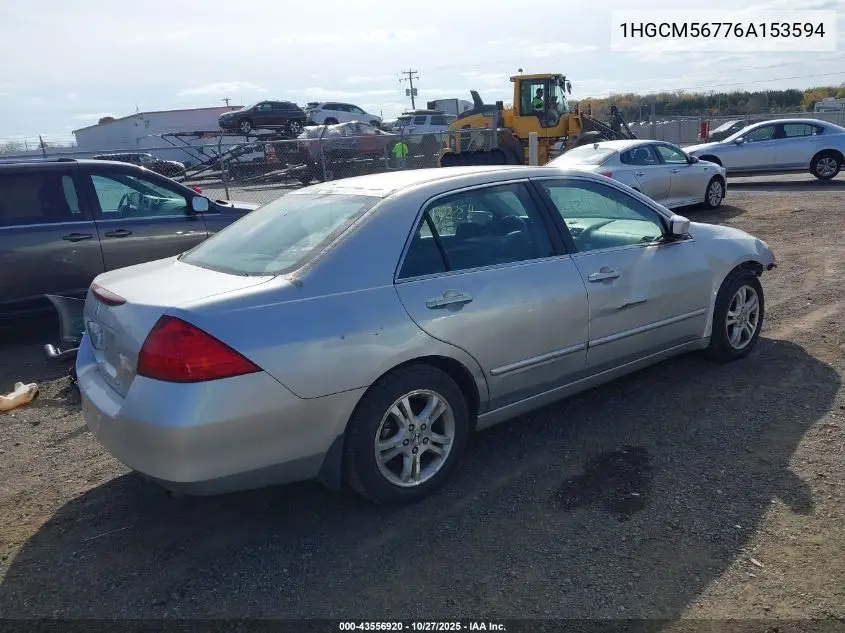 1HGCM56776A153594 2006 Honda Accord 2.4 Ex