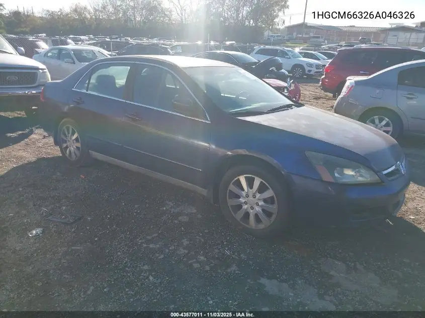 1HGCM66326A046326 2006 Honda Accord 3.0 Lx