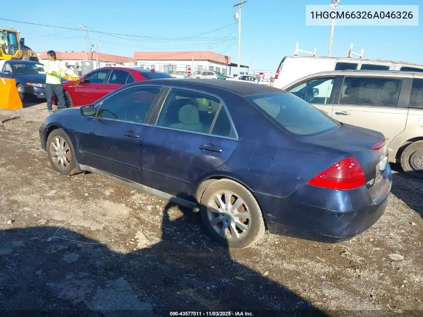 1HGCM66326A046326 2006 Honda Accord 3.0 Lx