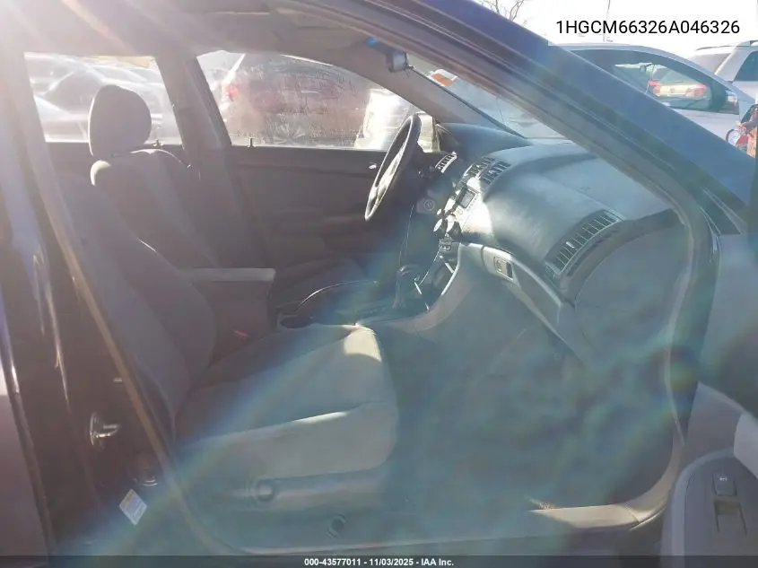 1HGCM66326A046326 2006 Honda Accord 3.0 Lx