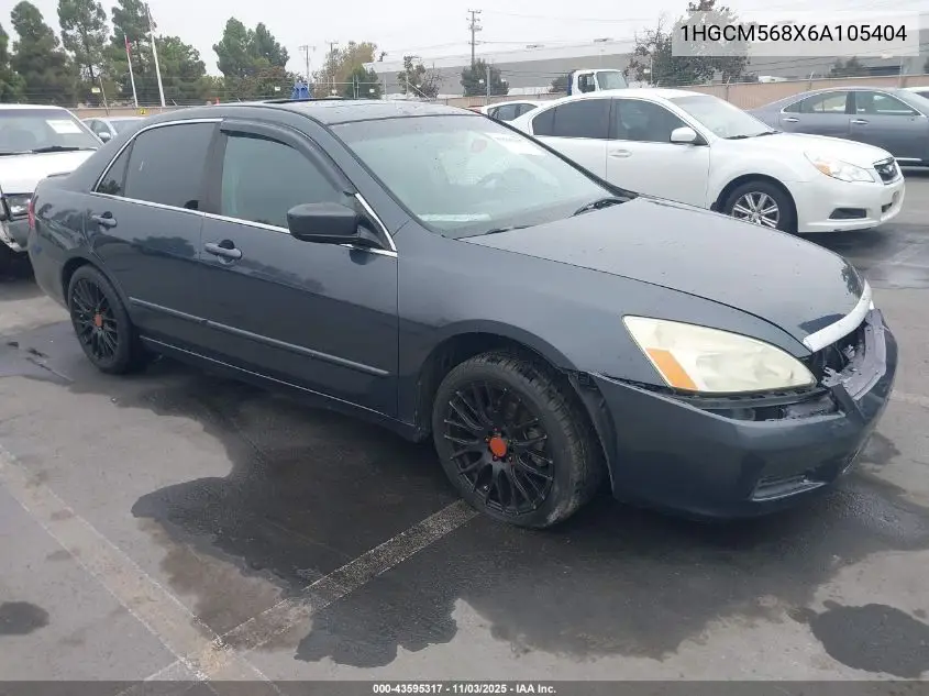 1HGCM568X6A105404 2006 Honda Accord 2.4 Ex