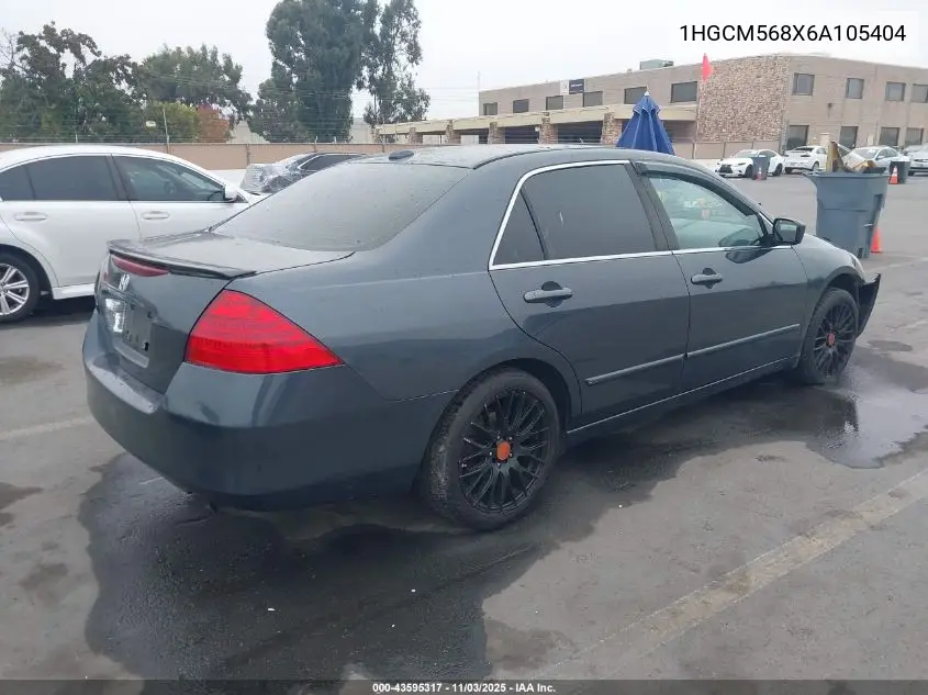 1HGCM568X6A105404 2006 Honda Accord 2.4 Ex