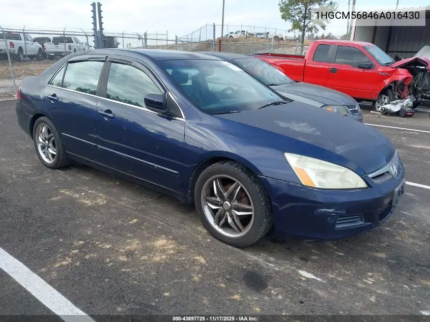 1HGCM56846A016430 2006 Honda Accord 2.4 Ex