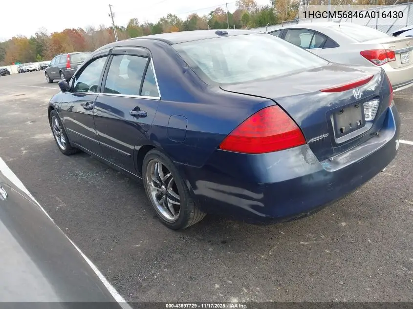 1HGCM56846A016430 2006 Honda Accord 2.4 Ex