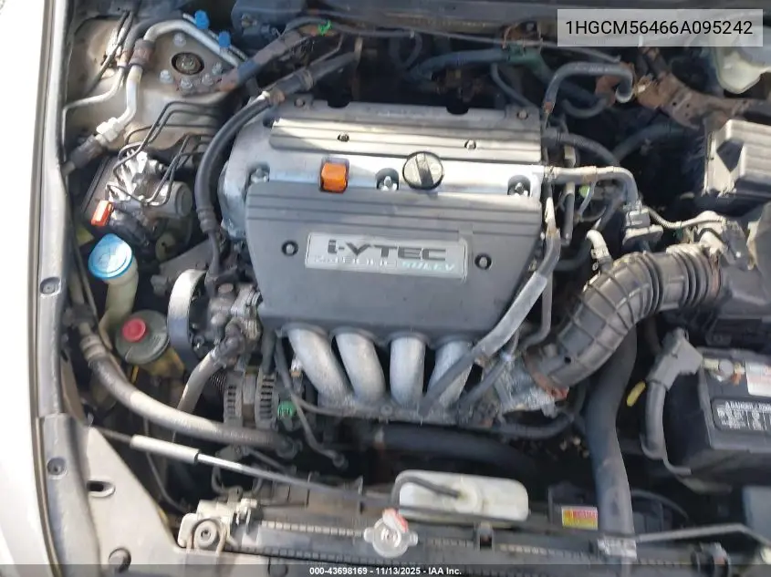 1HGCM56466A095242 2006 Honda Accord 2.4 Lx
