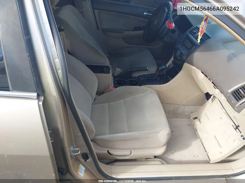 1HGCM56466A095242 2006 Honda Accord 2.4 Lx