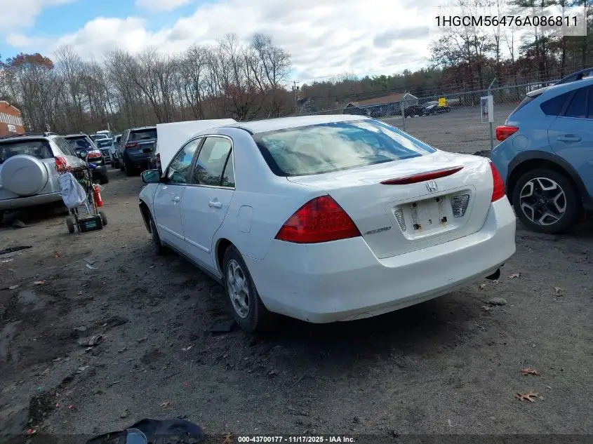1HGCM56476A086811 2006 Honda Accord 2.4 Lx