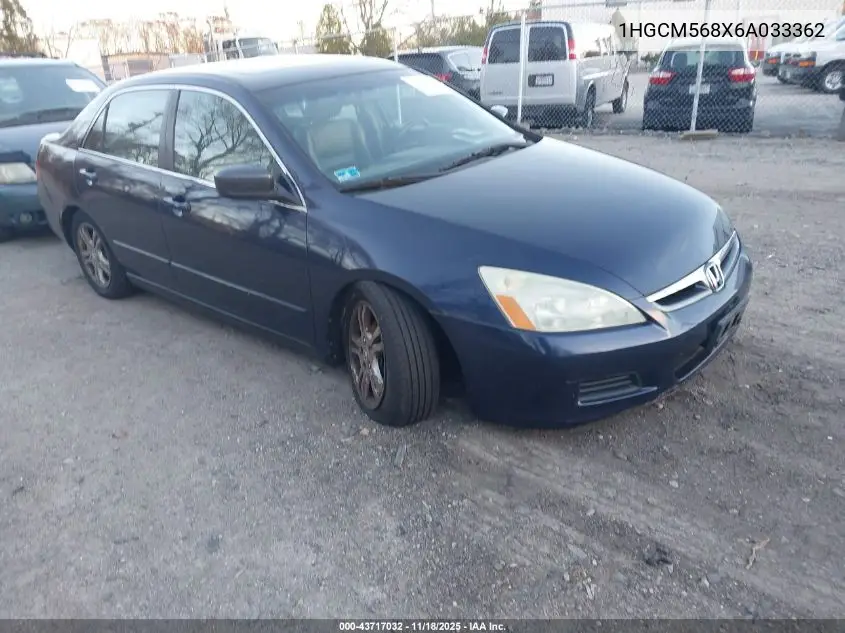 1HGCM568X6A033362 2006 Honda Accord 2.4 Ex