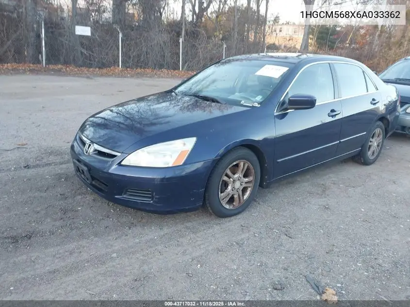 1HGCM568X6A033362 2006 Honda Accord 2.4 Ex