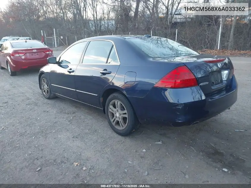 1HGCM568X6A033362 2006 Honda Accord 2.4 Ex
