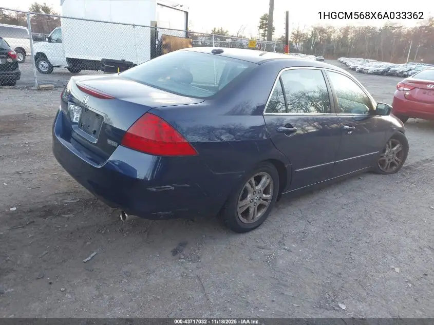 1HGCM568X6A033362 2006 Honda Accord 2.4 Ex