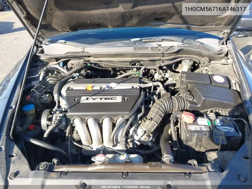 1HGCM56716A146317 2006 Honda Accord Sdn 2.4 Ex/Ex