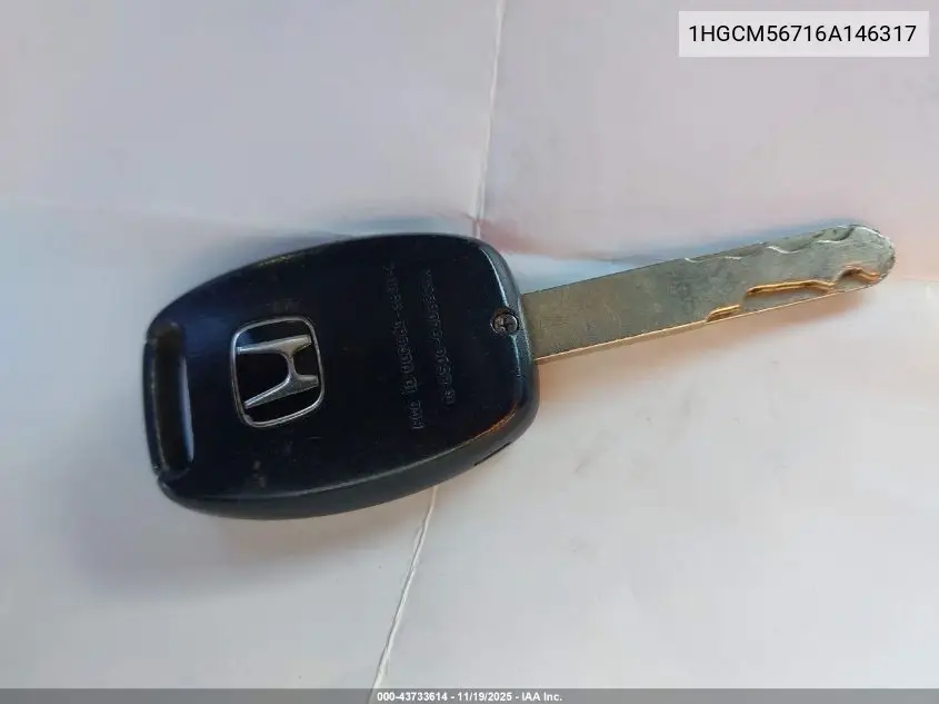 1HGCM56716A146317 2006 Honda Accord Sdn 2.4 Ex/Ex