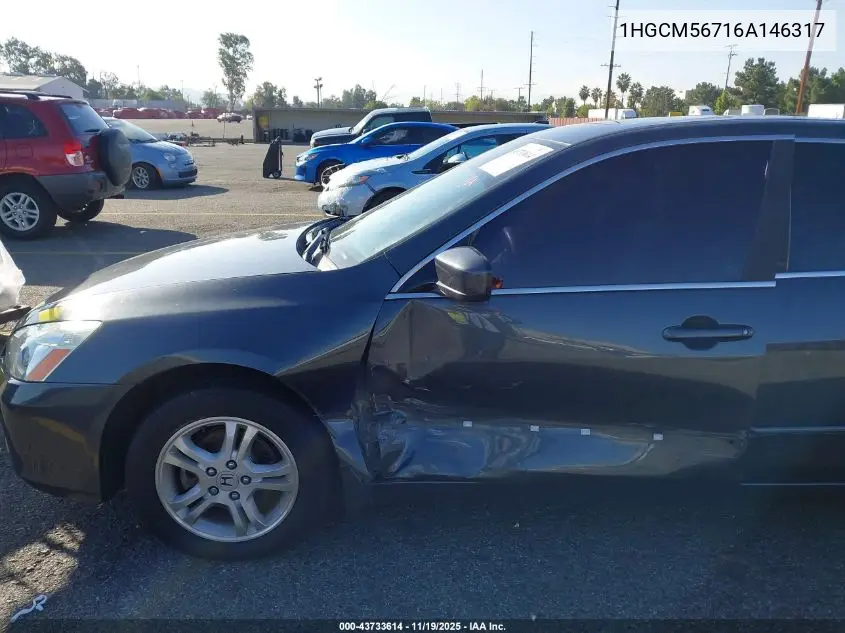 1HGCM56716A146317 2006 Honda Accord Sdn 2.4 Ex/Ex