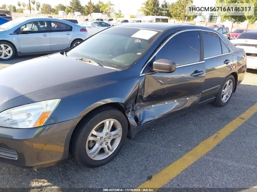 1HGCM56716A146317 2006 Honda Accord Sdn 2.4 Ex/Ex