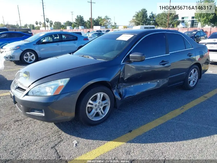 1HGCM56716A146317 2006 Honda Accord Sdn 2.4 Ex/Ex