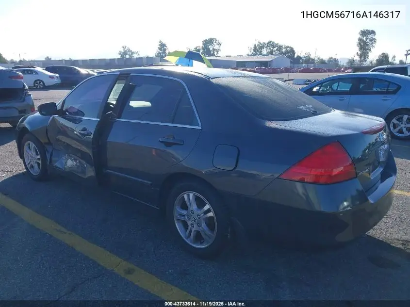 1HGCM56716A146317 2006 Honda Accord Sdn 2.4 Ex/Ex