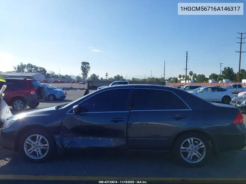 1HGCM56716A146317 2006 Honda Accord Sdn 2.4 Ex/Ex